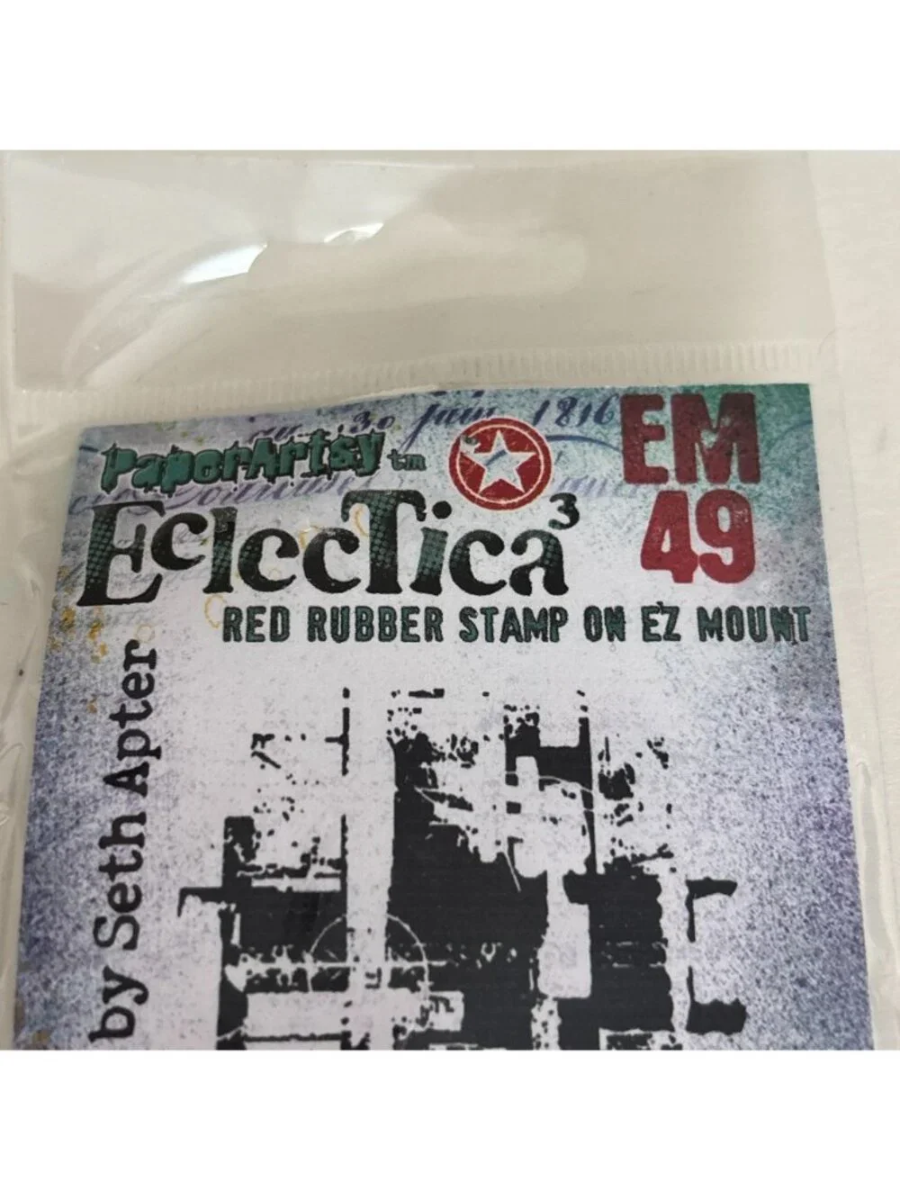 PaperArtsy Eclectica Rubber Stamp Abstract Grunge Industrial Mixed Media Art